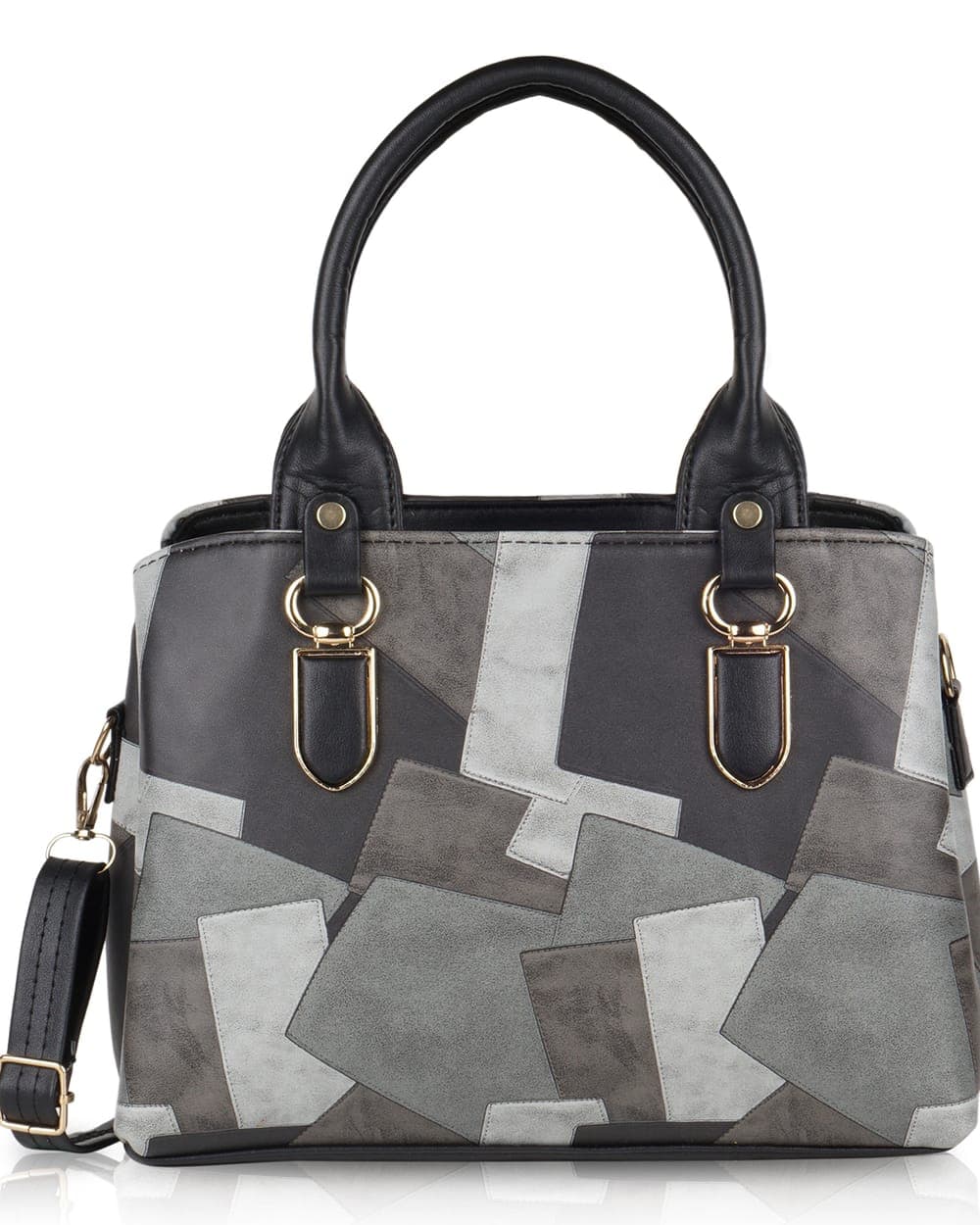 Amara Patchwork Satchel — Black — view 1 of 5
