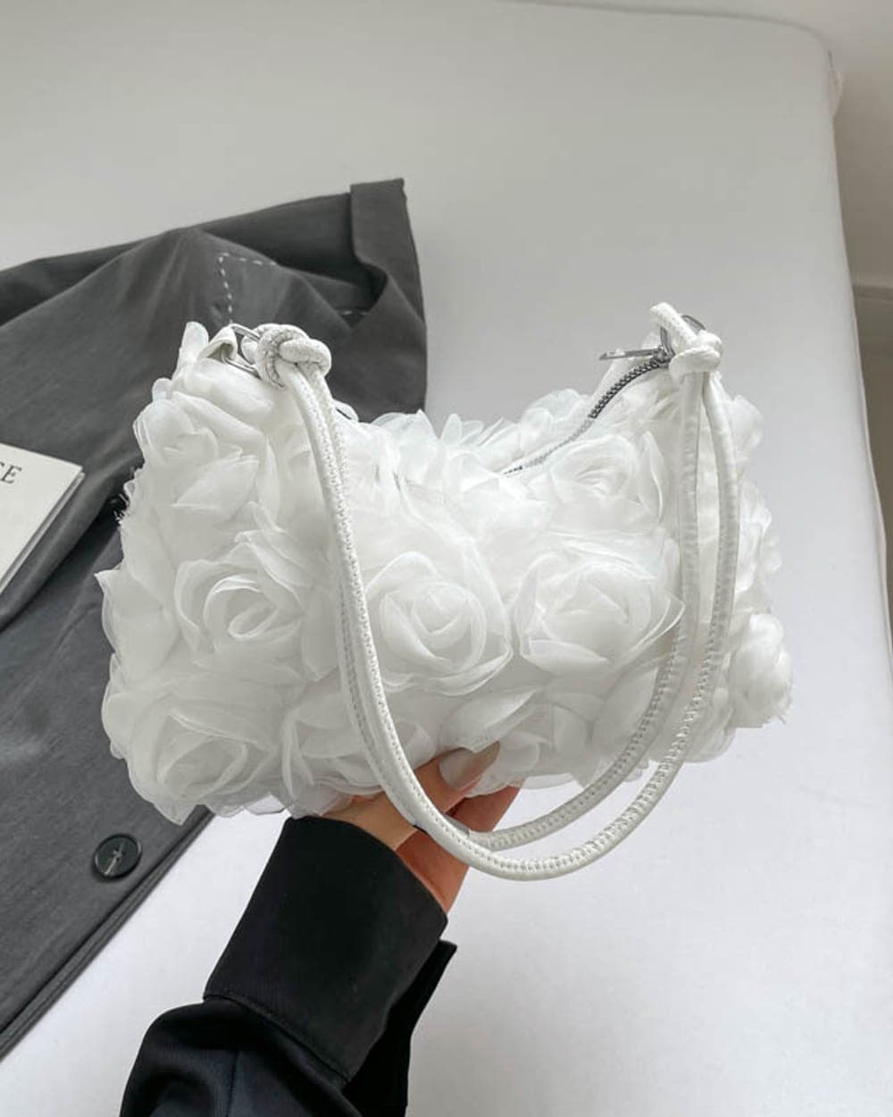 Fleur Rosette Shoulder Bag — Ivory — view 1 of 5