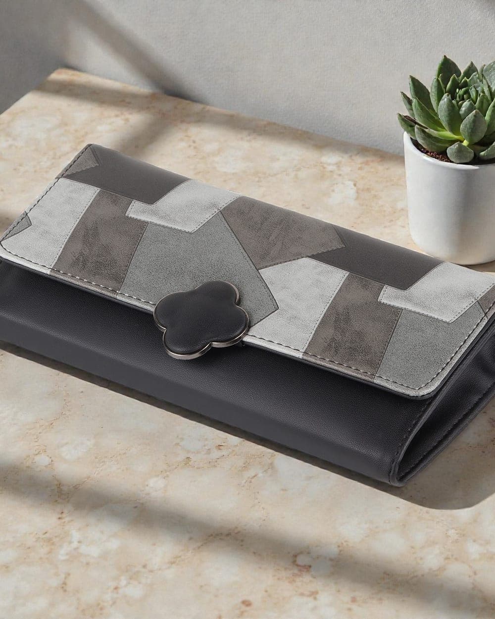 Pari Patchwork Wallet — Black — view 1 of 4