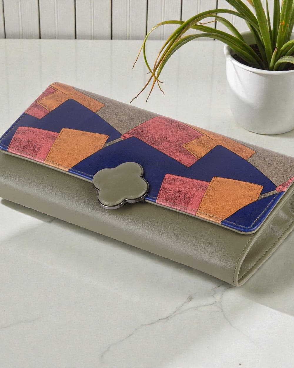 Pari Patchwork Wallet — Olive — view 1 of 4