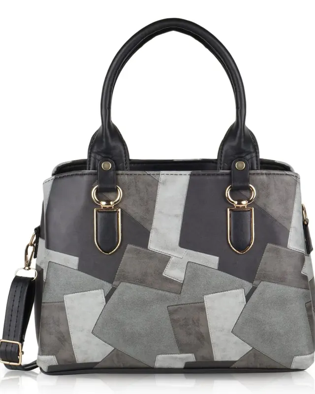 Amara Patchwork Satchel — Black — DOSYSO Everyday