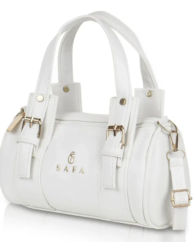 Nyra Barrel Handbag — White — DOSYSO Everyday