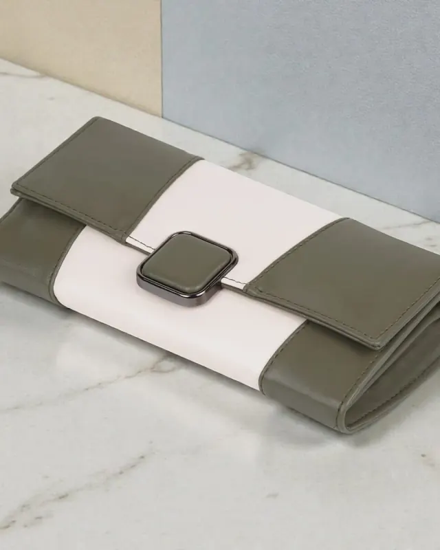 Pari Duo Colour-Block Wallet — Olive — DOSYSO Classic