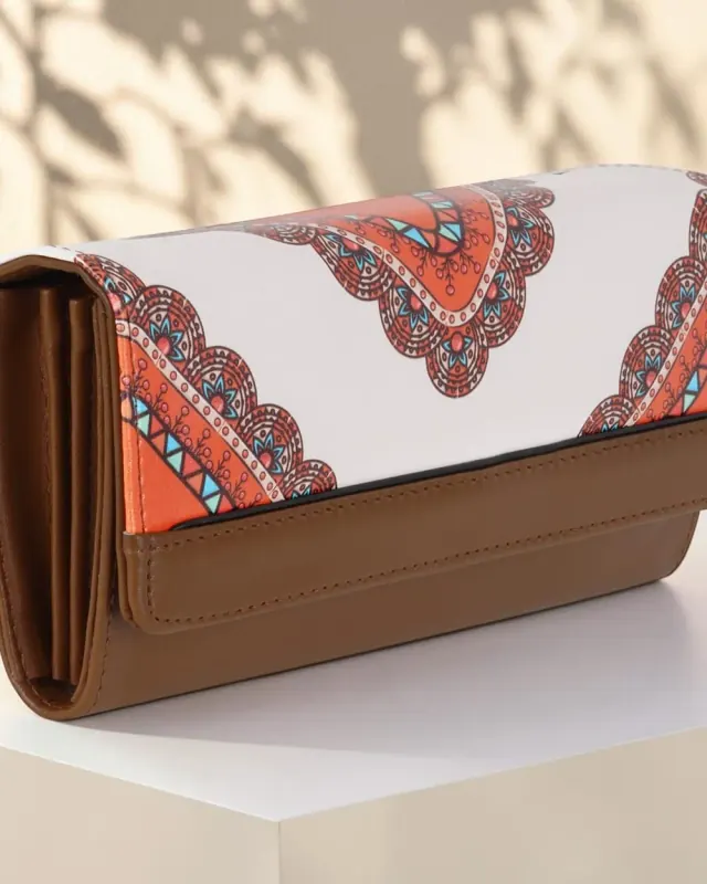 Pari Paisley Print Wallet — Cognac — DOSYSO Bloom