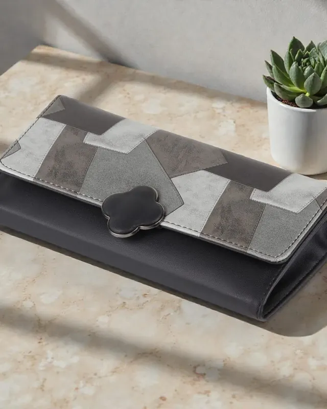 Pari Patchwork Wallet — Black — DOSYSO Classic